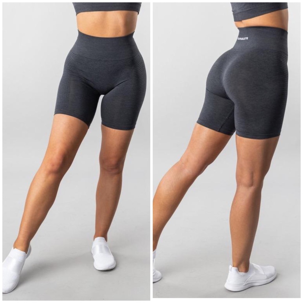Alphalete Seamless Biker Shorts Galaxy Grey Small